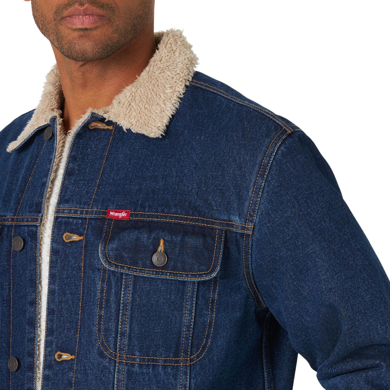 Wrangler Men's Sherpa Lined Denim Jacket | Walmart Canada