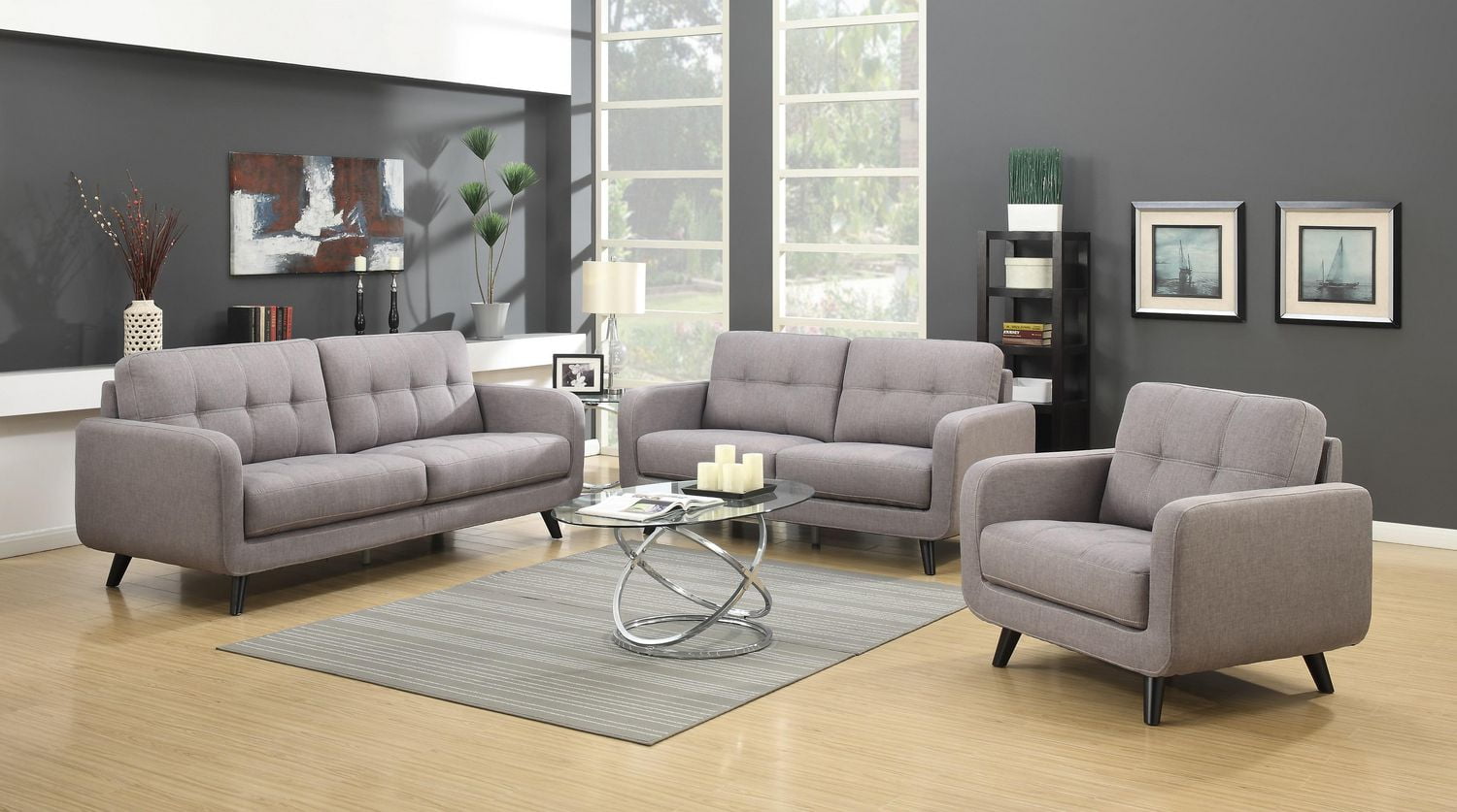 Topline Home Furnishings Light Grey 3pc Sofa Set Walmart Canada