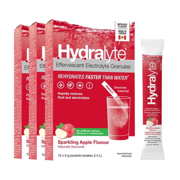 Hydralyte Effervescent Granule Sticks- Sparkling Apple
