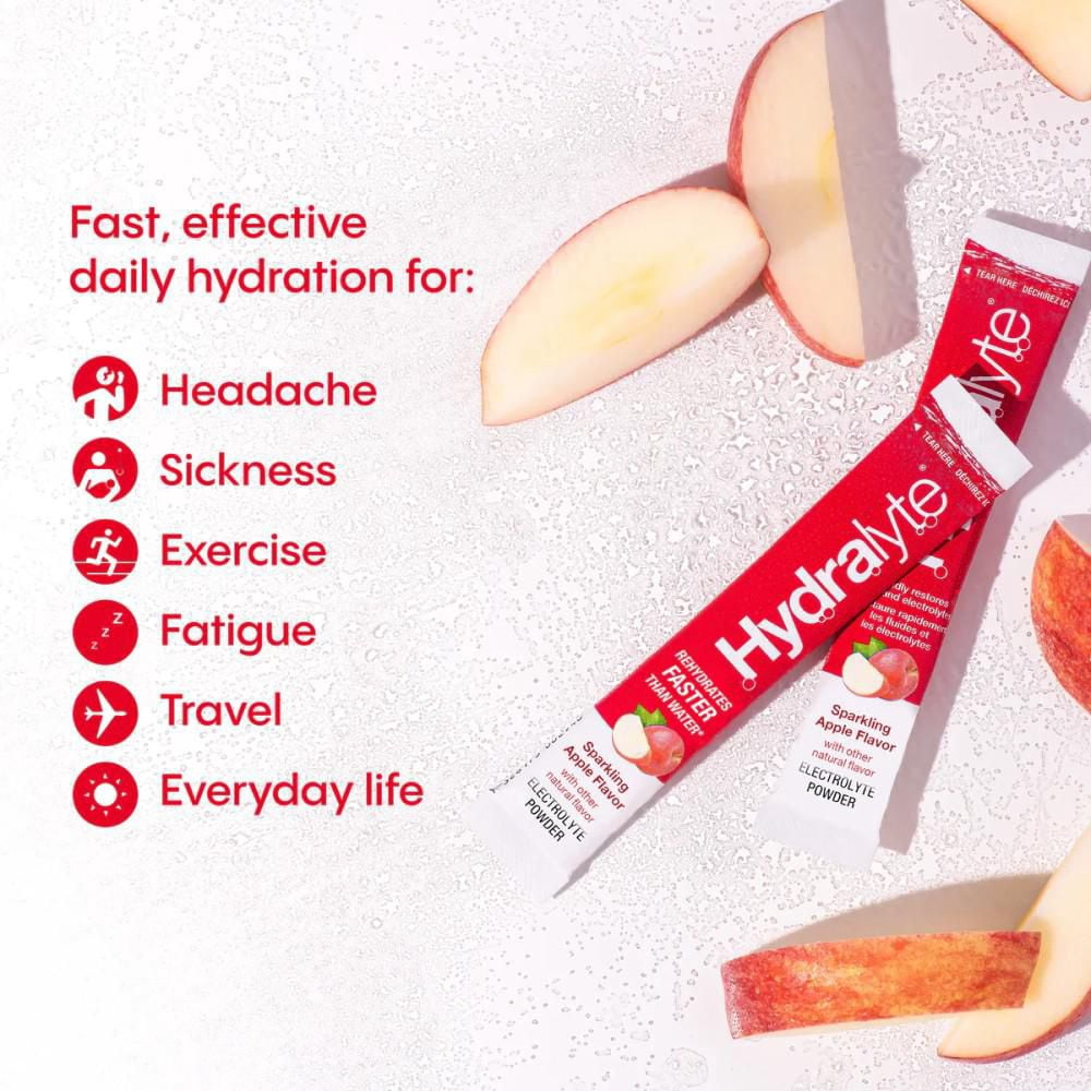 Hydralyte Effervescent Granule Sticks- Sparkling Apple