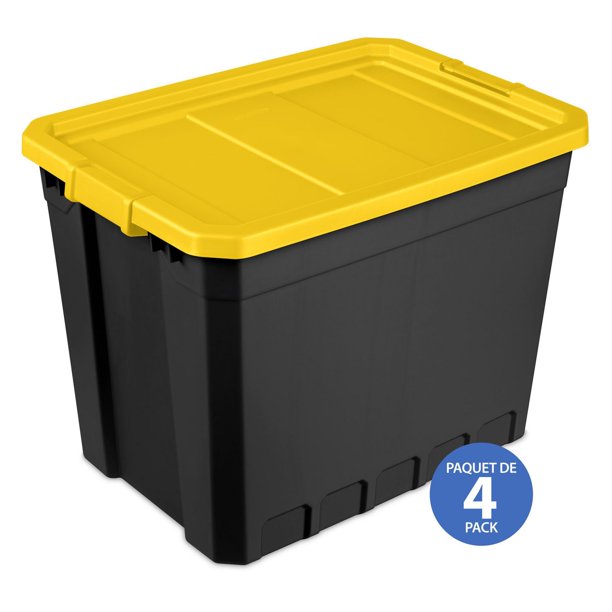 China Folding Storage Box with Lid and Latch,Clear Stackable Storage Bins with Wheels, Storage Boxes for Organizing Clothes, Yellow