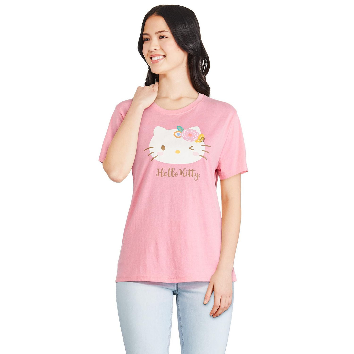 T-shirt avec imprimé graphique Hello Kitty pour femmes