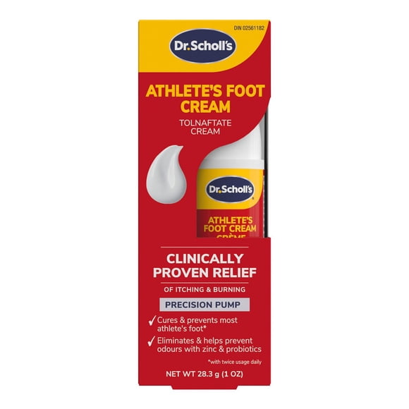 Dr. Scholl’s Athlete's Foot Antifungal Cream Treatment, Itching & Burning Relief, Treats Athlete’s Foot