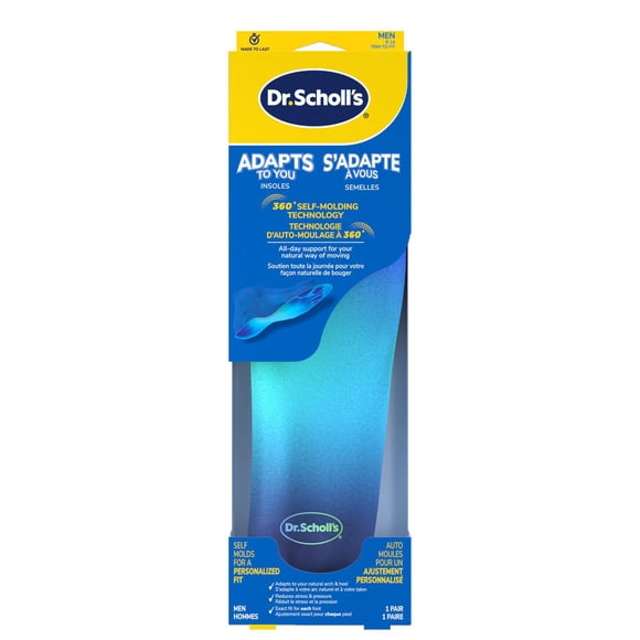 Dr. Scholl’s Adapts to You Insoles, with Self-Molding Foam Technology, Men Size 8-14