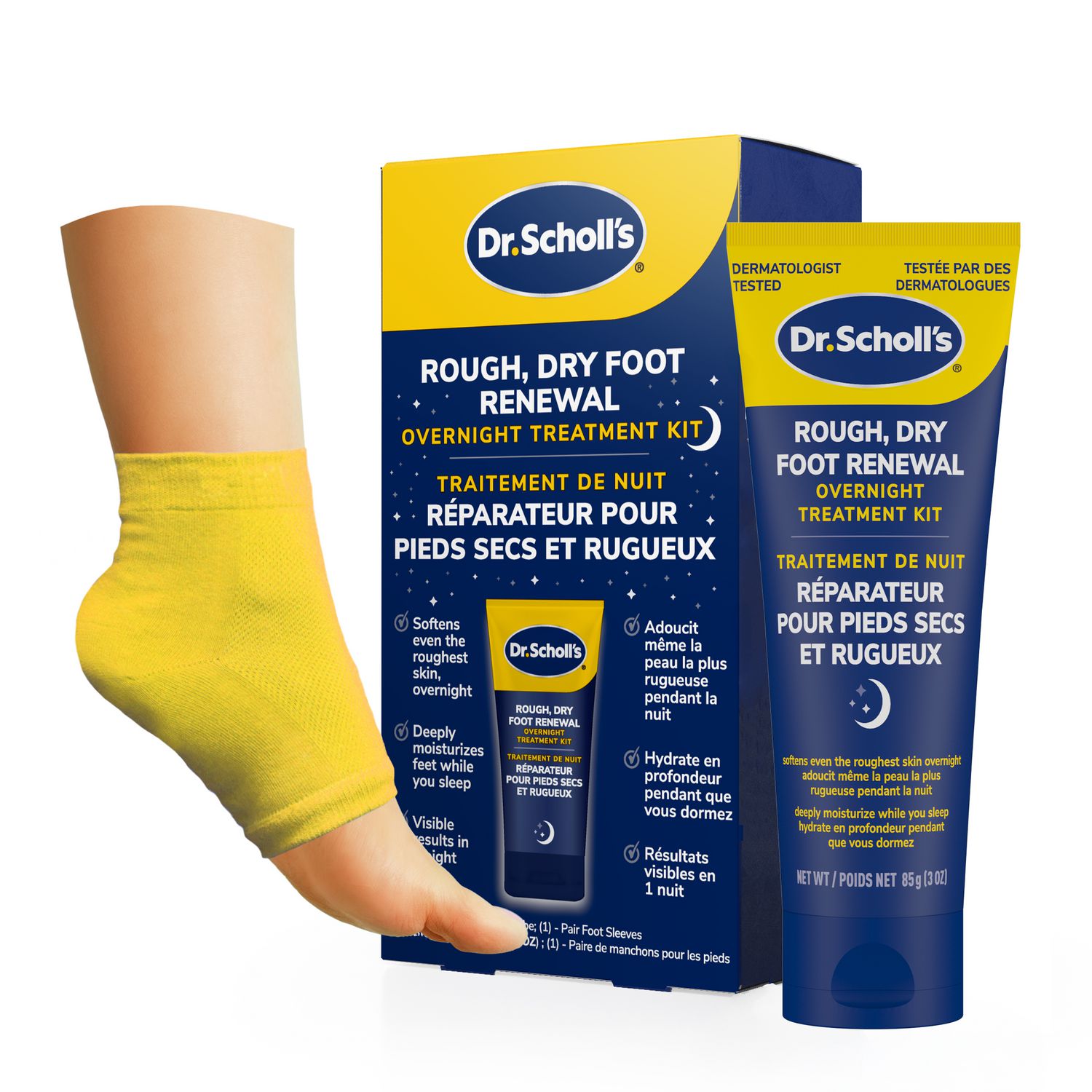 Dr. Scholl's Traitement De Nuit, Réparateur Pour Pieds Secs Et Rugueux