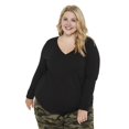 thumbnail image 1 of George Plus Women's Long Sleeve V-Neckline Tee, 1 of 6