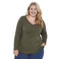 thumbnail image 1 of George Plus Women's Long Sleeve V-Neckline Tee, 1 of 6
