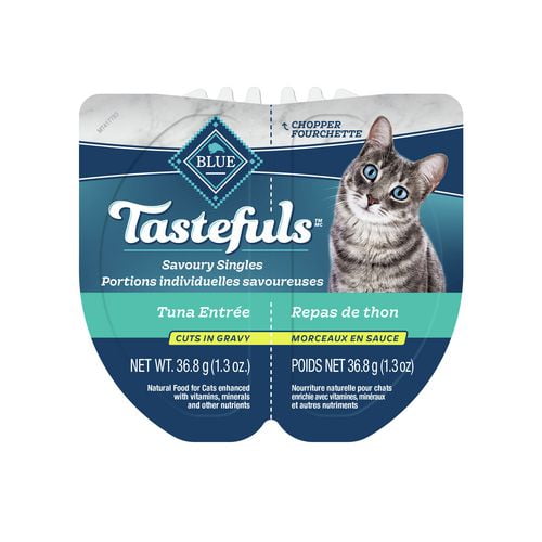 Blue Buffalo Tastefuls Savory Singles Thon EntreeCuts in Sauce Nourriture humide naturelle pour chats adultes 2x1,3oz
