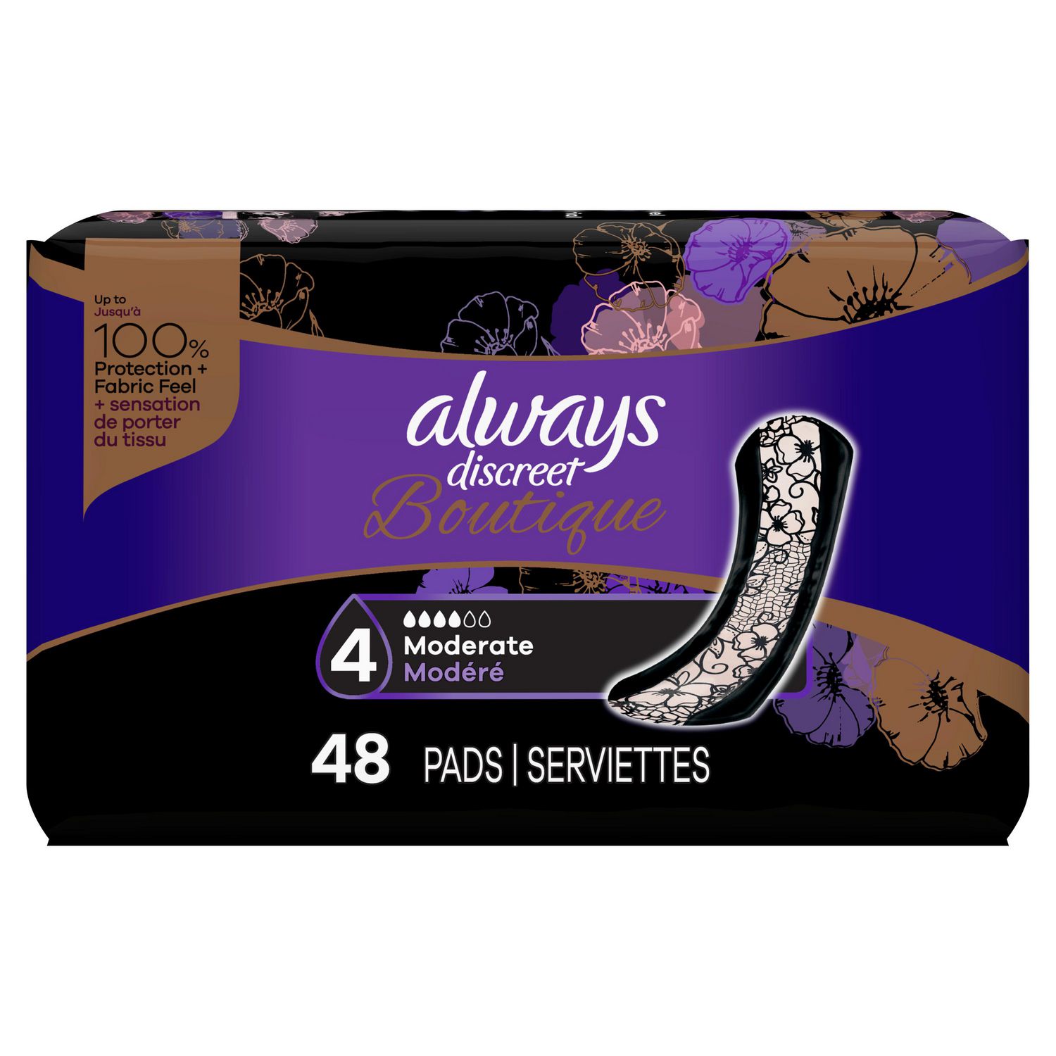 HSA Eligible  Always Discreet Heavy Incontinence Pads, 48 Count