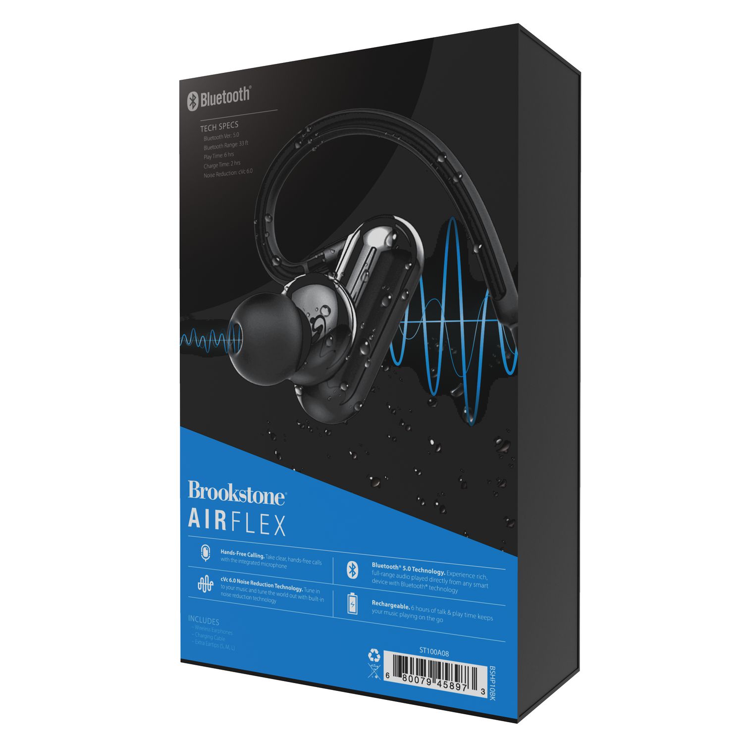 Brookstone AirFlex Athletic Wireless Bluetooth Headphones Walmart.ca