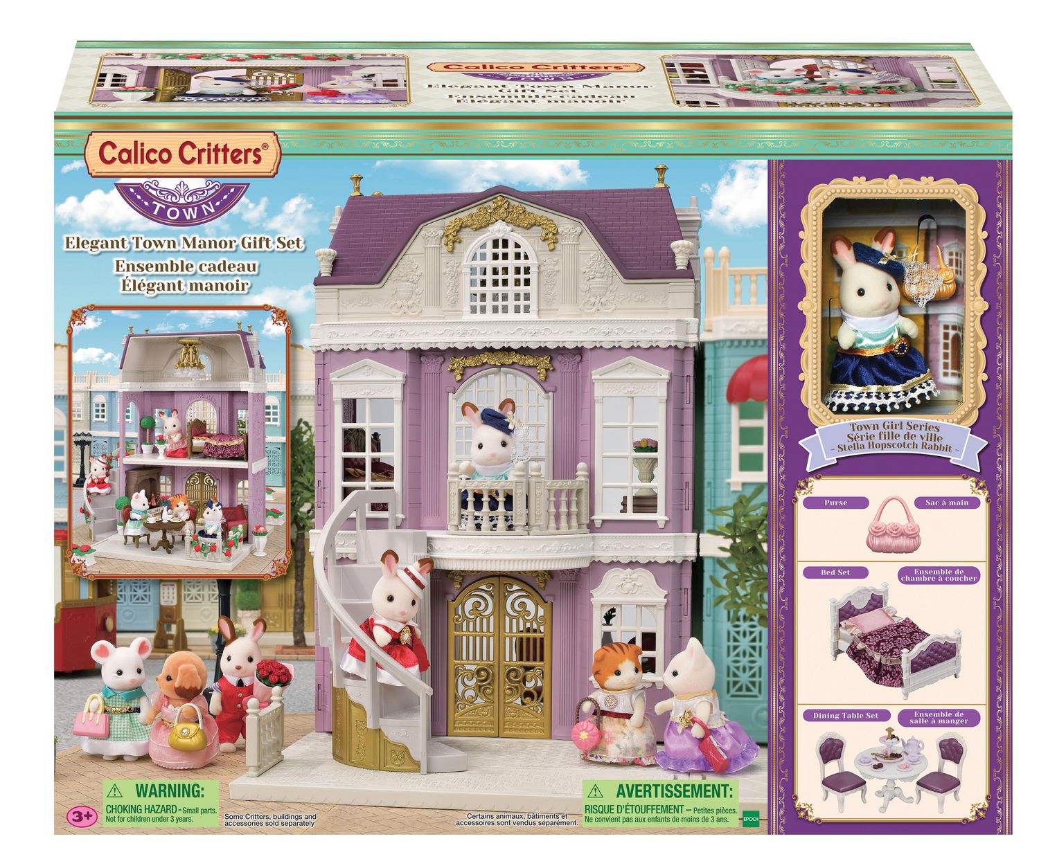 Calico Critters Town Series Elegant Town Manor Gift Set, Dollhouse 