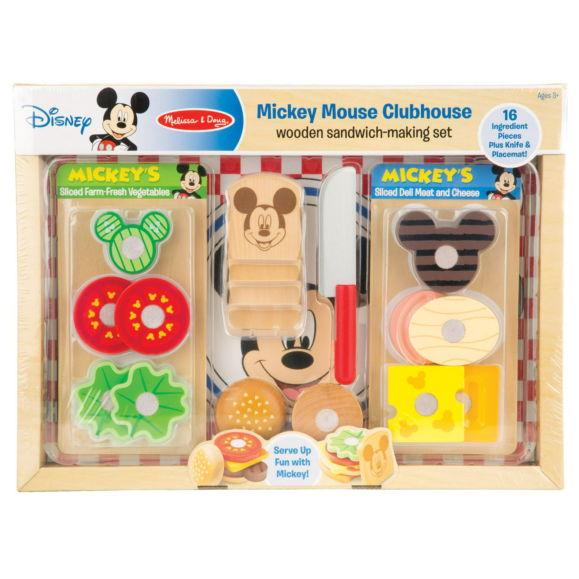 Melissa & Doug Disney Mickey Mouse Clubhouse Wooden Sandwich-Making Set 