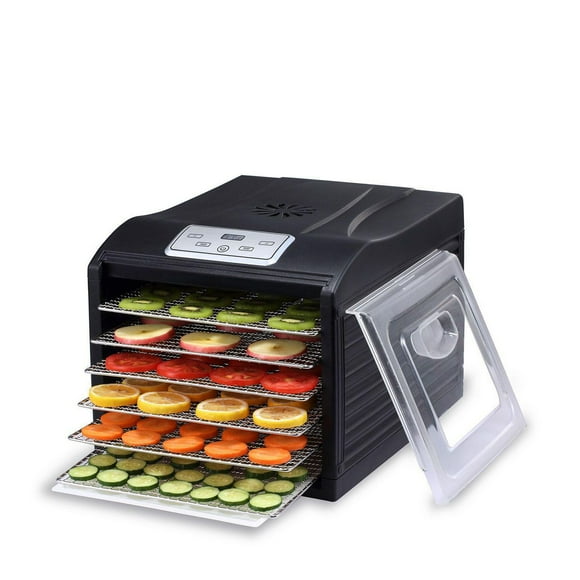 BioChef Arizona Sol 6 Tray Food Dehydrator with STEEL TRAYS and BPA Free body (BLACK)