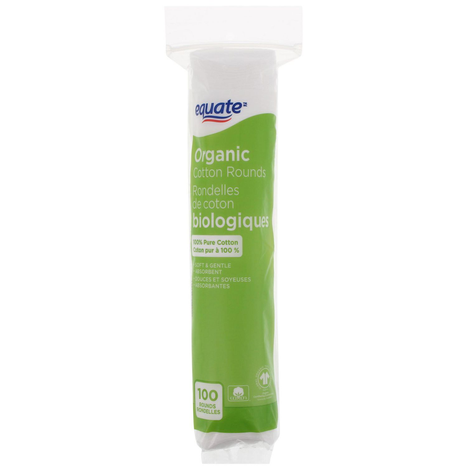 Equate Organic Cotton Rounds, 100 pack 