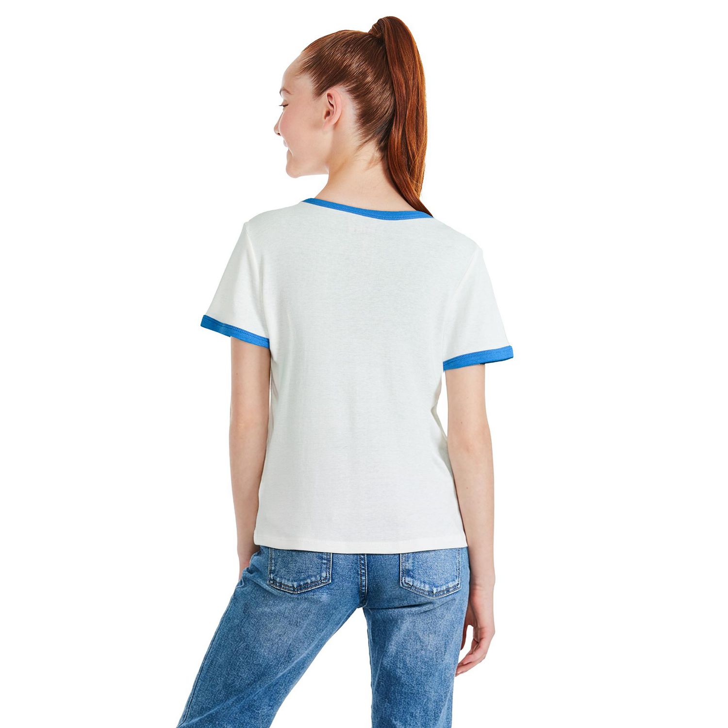 T-shirt à bordure contrastante Stitch Disney pour filles