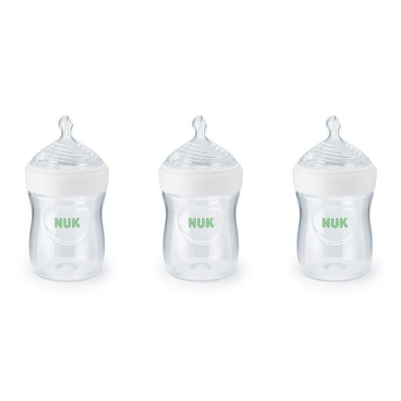 NUK Simply Natural Bottle with SafeTemp, 5-oz, 3 Pack, 0+ Months