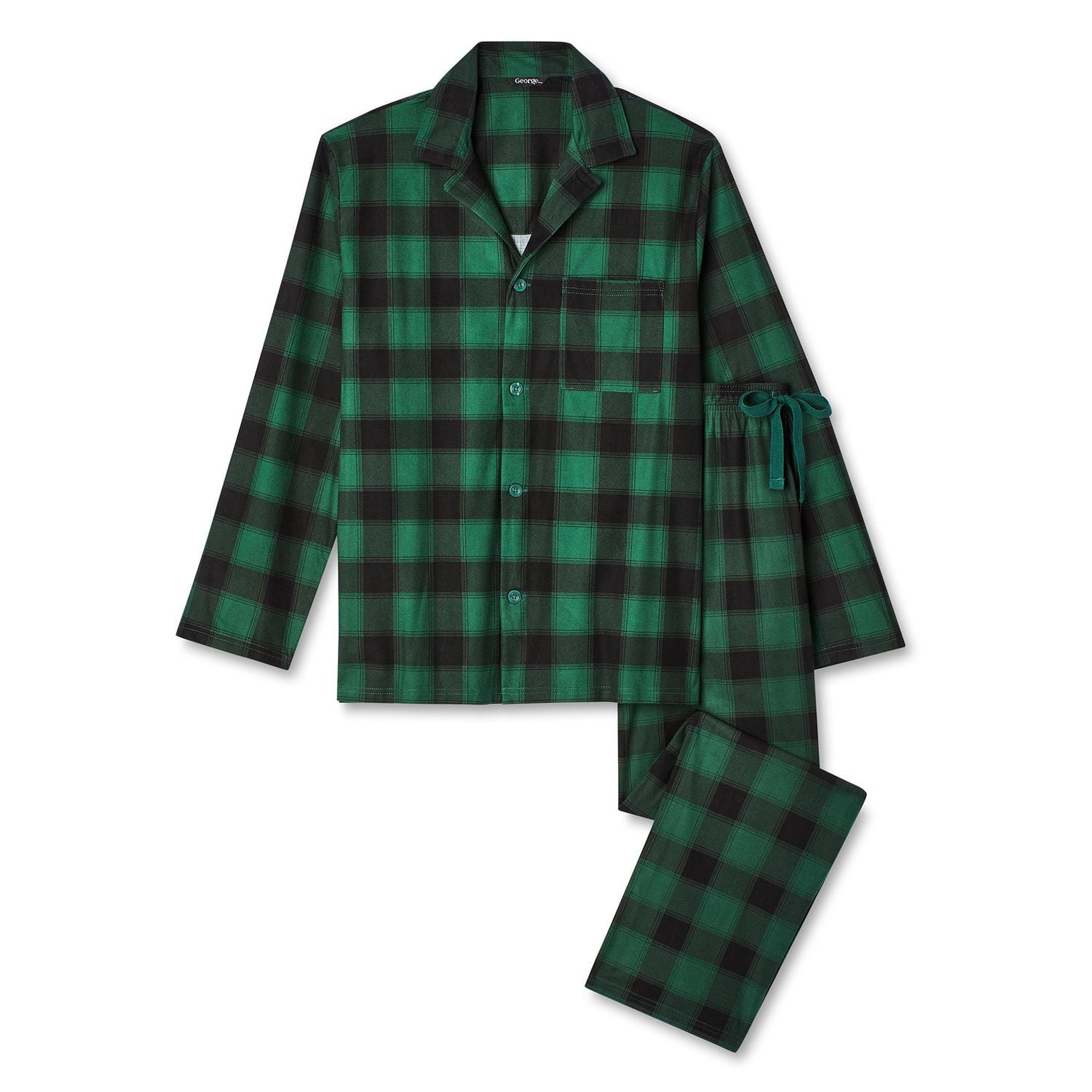 Pyjama 2 pièces avec haut à col cranté George pour hommes