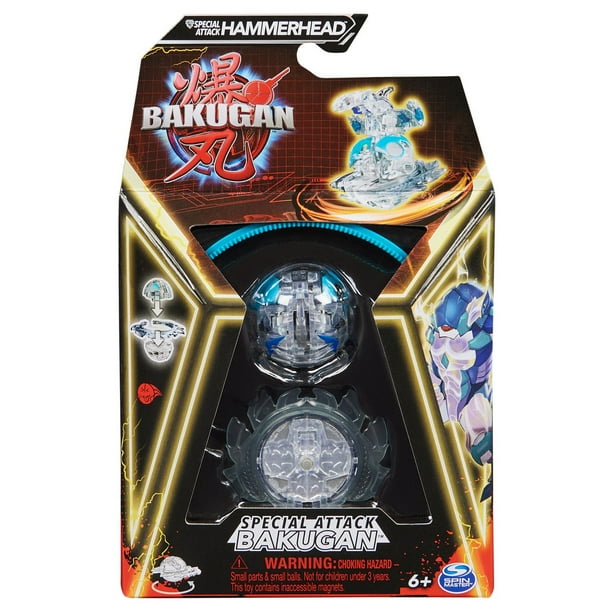 Bakugan, Special Attack Hammerhead, figurine articulée personnalisable rotative et cartes à collectionner, jouets pour garçons et filles à partir de 6 ans