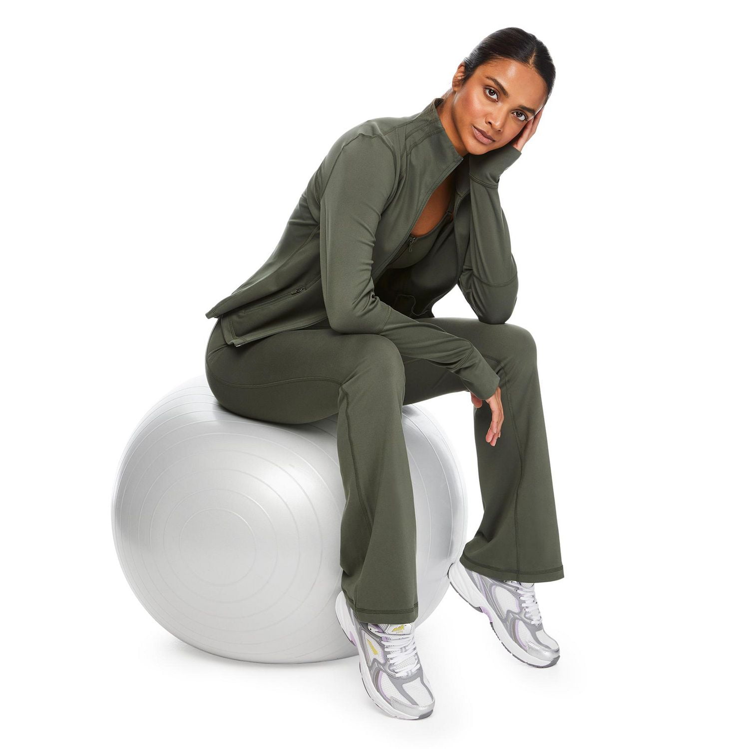 Veste zippée sur la longueur Athletic Works pour femmes