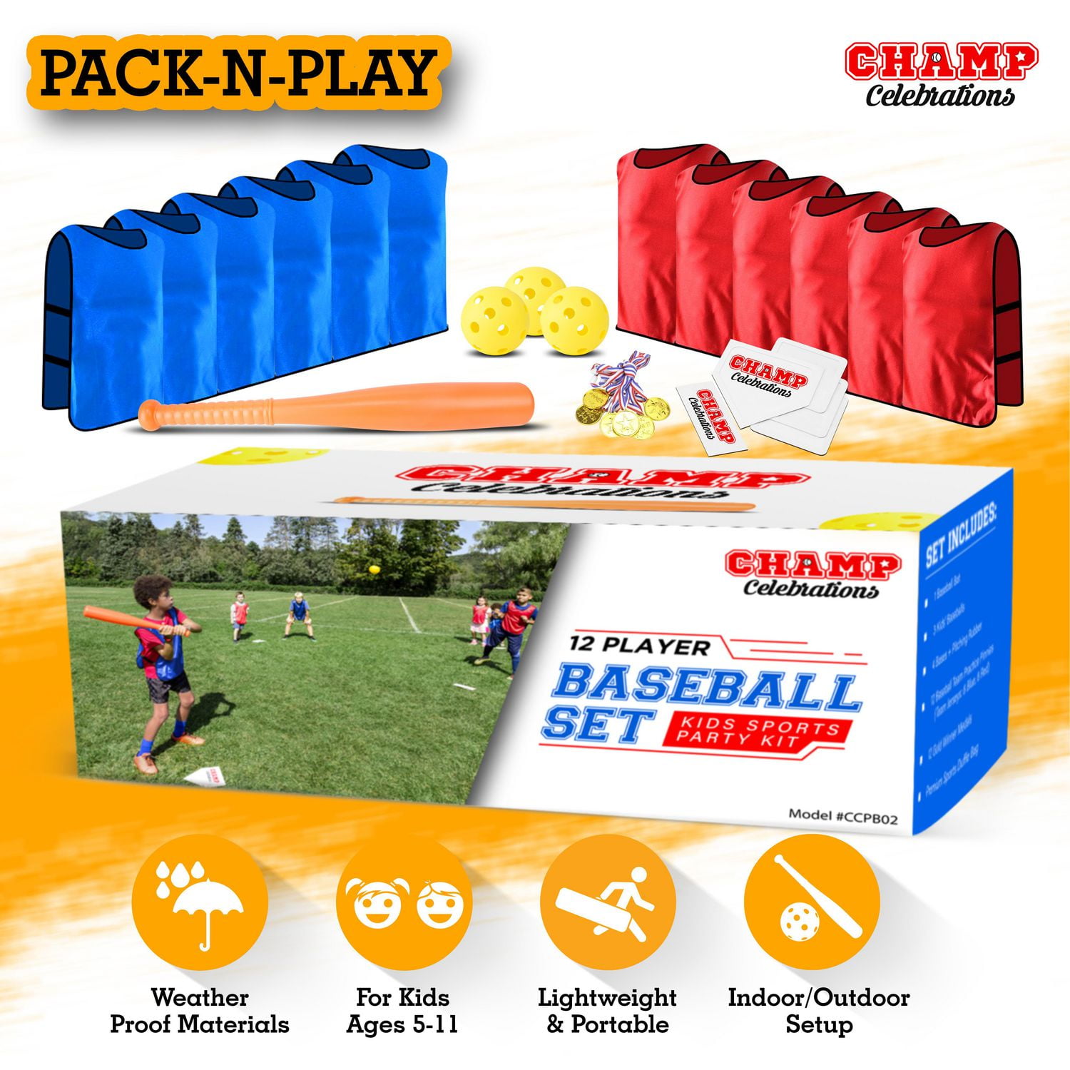 Champ Celebrations® AllInOne Baseball Set Kids Premium Party Bag