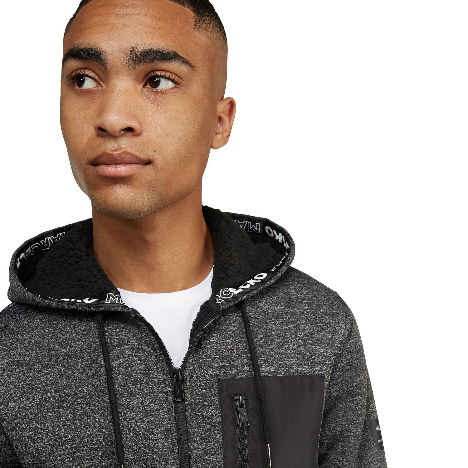 Sweat à capuche zippé doublé de Sherpa pour hommes signé Marc Ecko