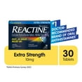 thumbnail image 1 of Reactine Extra Strength Antihistamine Tablets - 10mg Cetirizine Hydrochloride - 24 Hour Allergy Relief Medicine, 30 Count, 1 of 8