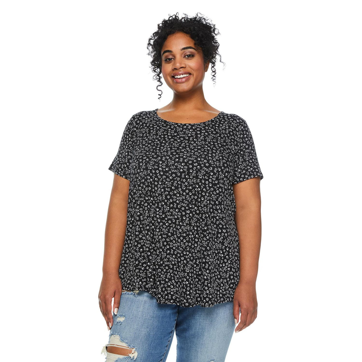 George Women's Plus Lattice Back Tee, Sizes 1X-4X