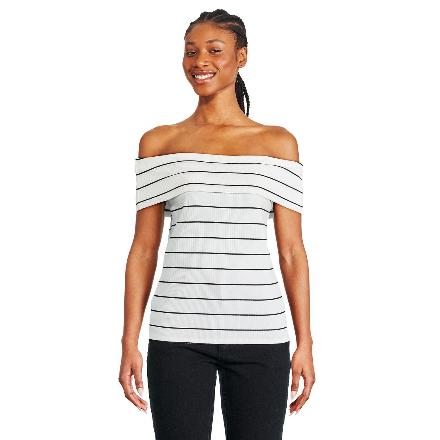 Haut côtelé à épaules dénudées George pour femmes