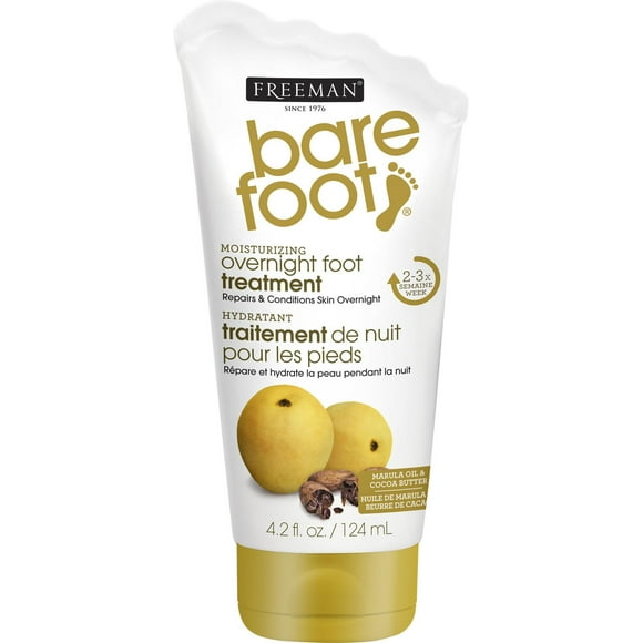 Traitement de nuit hydratant pour les pieds Bare Foot de Freeman à l'huile de Marula et de beurre de cacao 124 ml