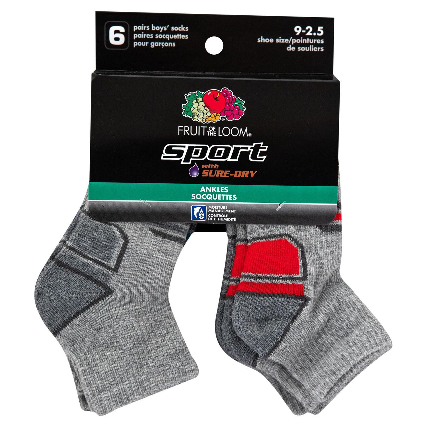 Fruit of the Loom Boys Sport 6 Pack Ankle Sock Walmart Canada