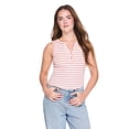 thumbnail image 1 of No Boundaries Women's Henley Tank Top, 1 of 6