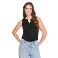 thumbnail image 1 of No Boundaries Women's Henley Tank Top, 1 of 6