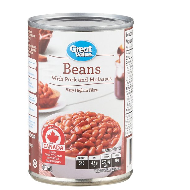 Great Value Baked Beans with Pork & Molasses, 398 mL Walmart.ca