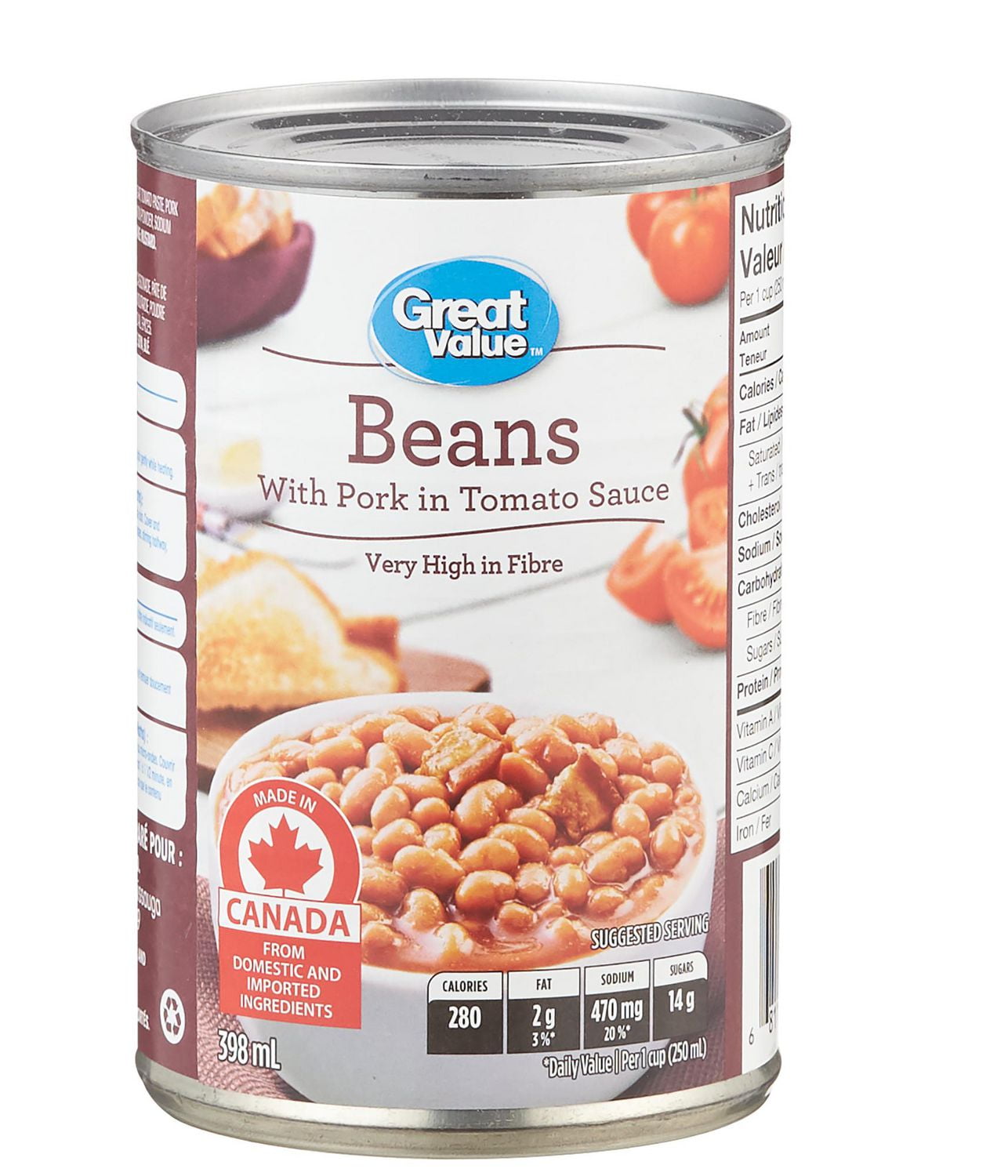 Great Value Baked Beans with Pork in Tomato Sauce Walmart Canada
