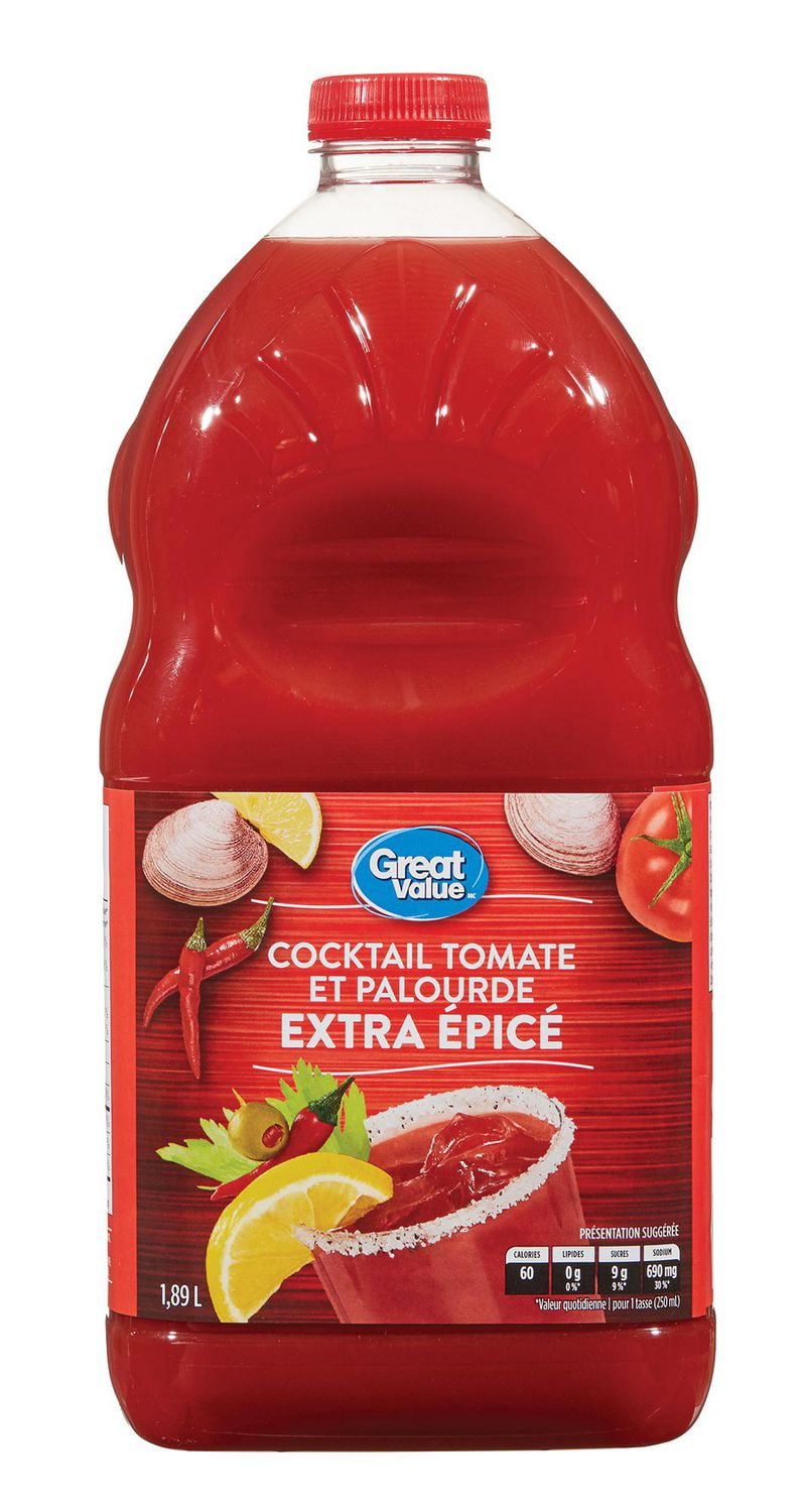 Great Value Extra Spicy Tomato Clam Cocktail Walmart Canada