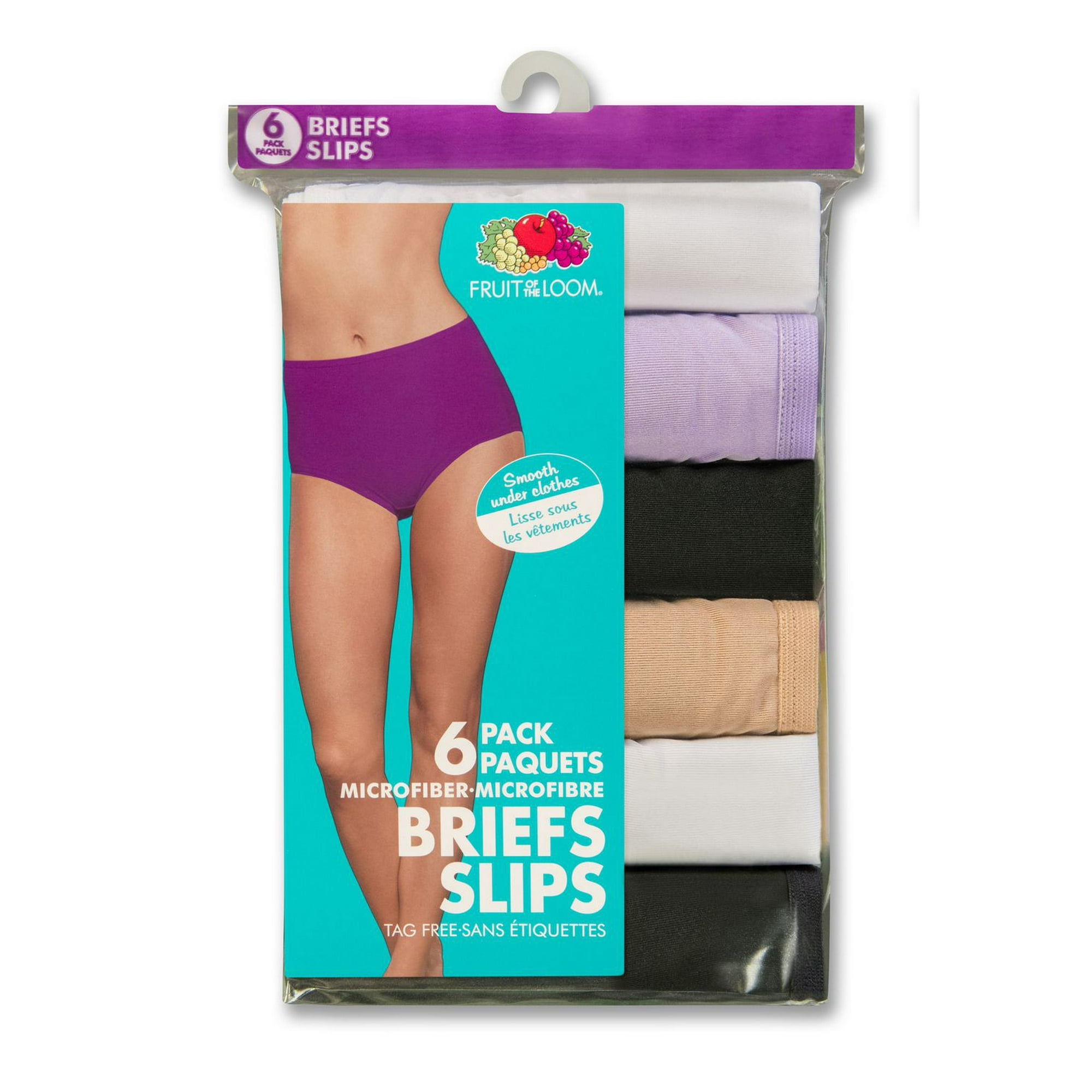 Fruit of the Loom Women's Microfiber Brief Underwear, 6 Pack 