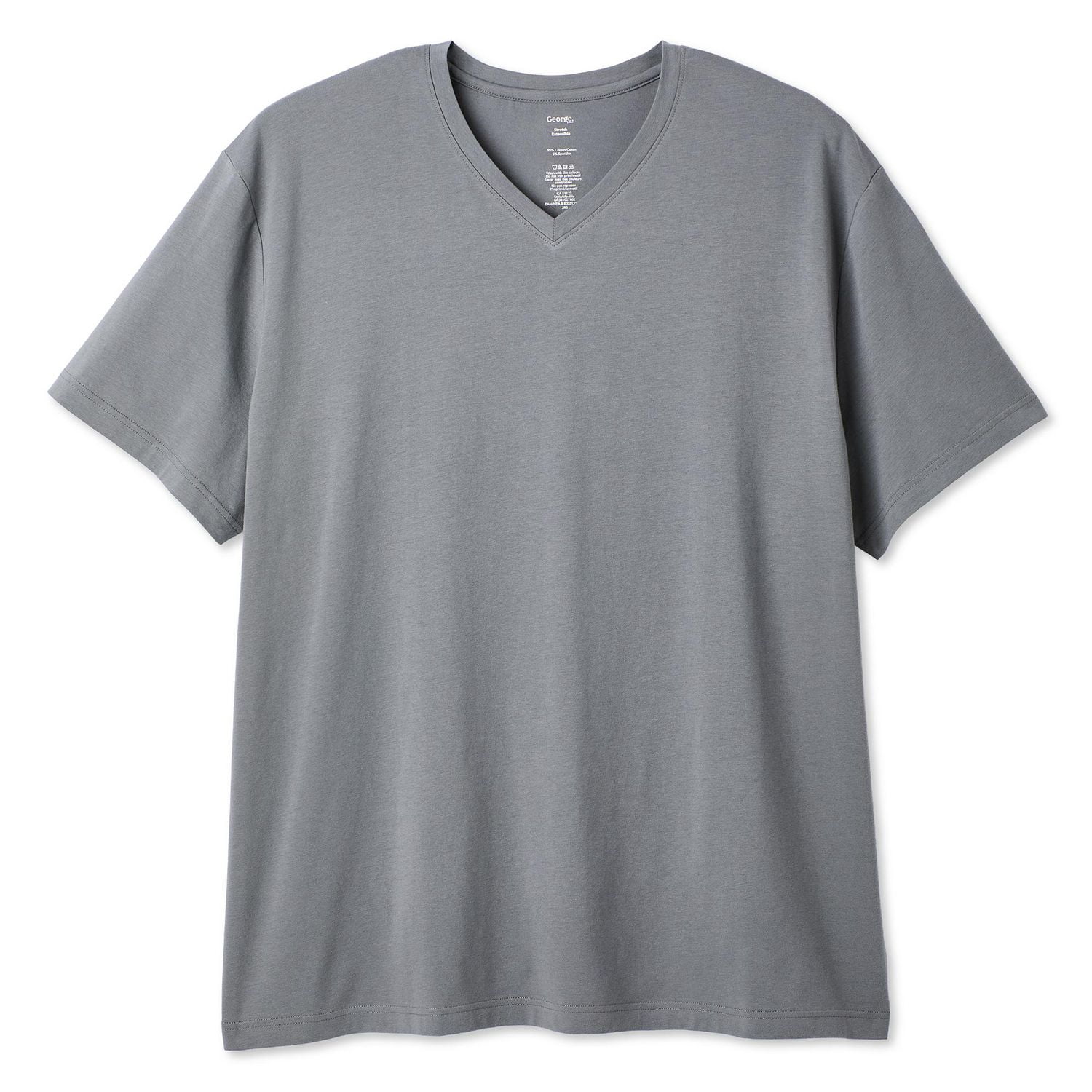 T-shirt extensible avec encolure en V George Plus pour hommes