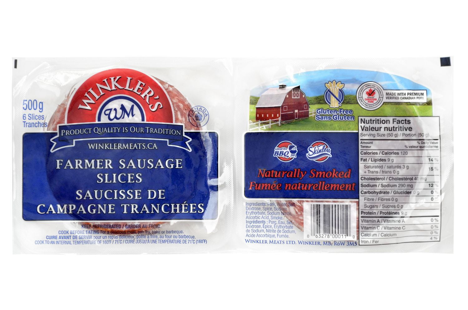 Winkler Meats 100641 Farmers Sausage Slices Walmart Canada