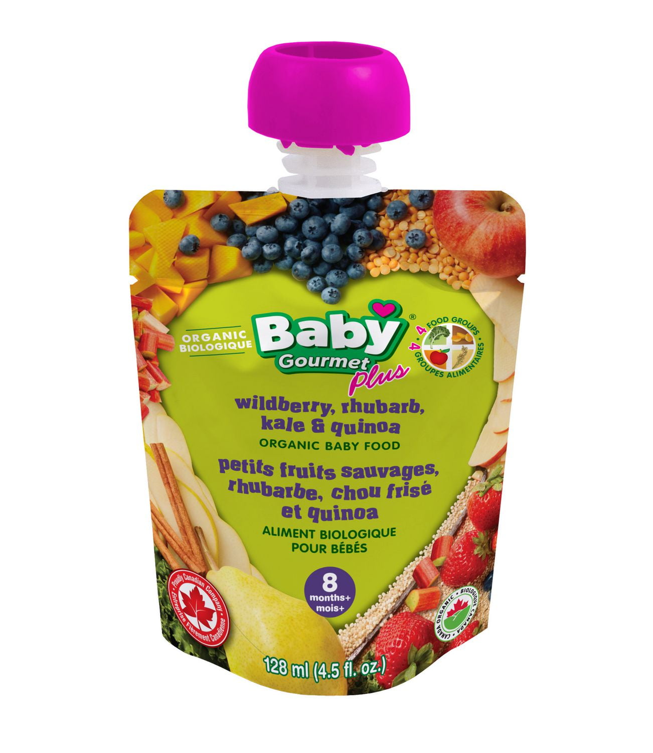 Baby Gourmet Wildberry, Rhubarb, Kale & Quinoa Organic Baby Food