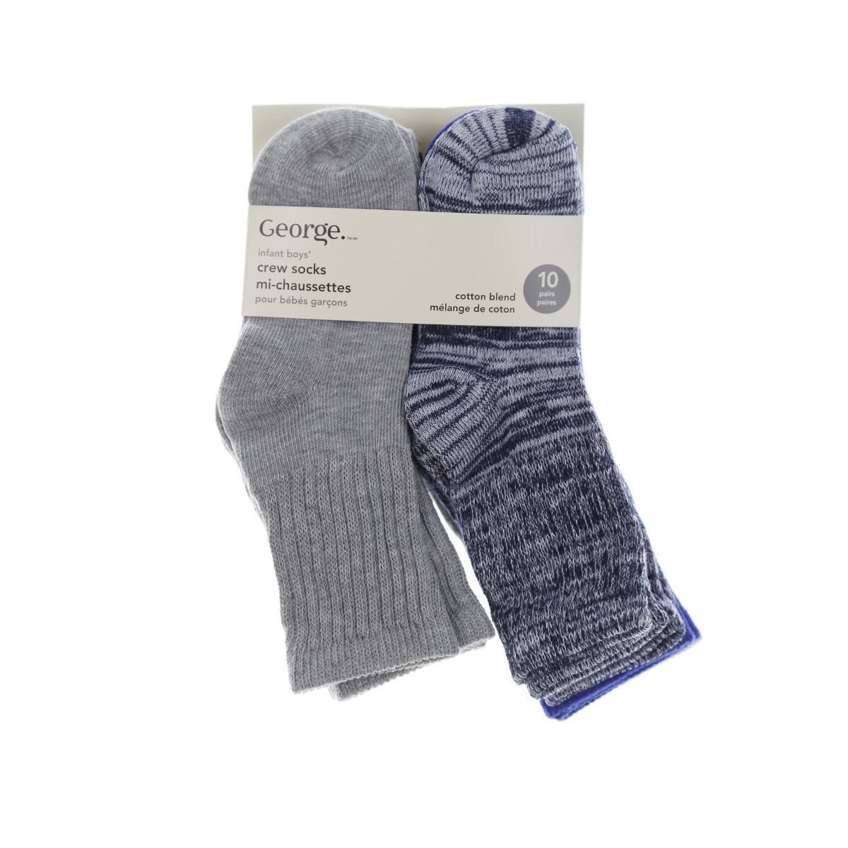 Infant Boys' P10 Cotton Blend Crew Socks Walmart Canada