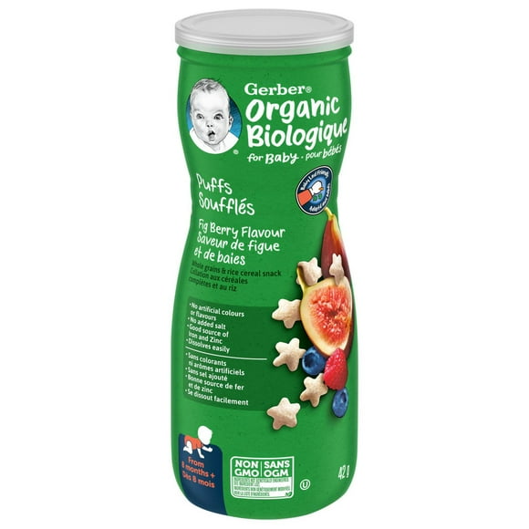 GERBER® Organic Puffs, Fig Berry, Baby Snacks 42 g, 42 GR