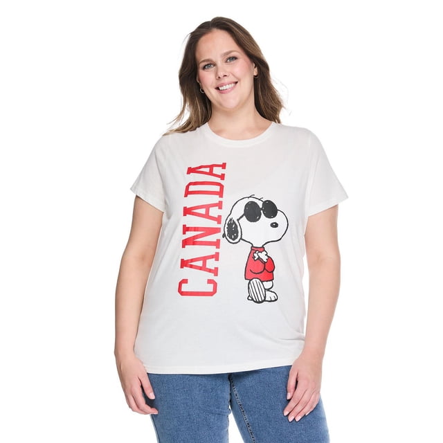 Peanuts Women's Plus Snoopy Joe Cool Canada T-Shirt