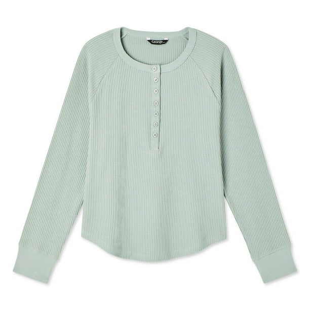 Mineral Waffle Knit Henley L/S Top