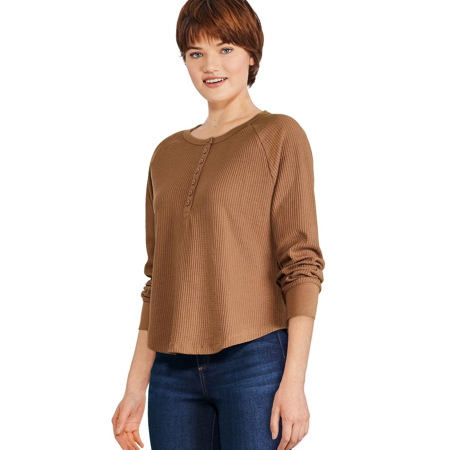 George Women's Waffle Henley