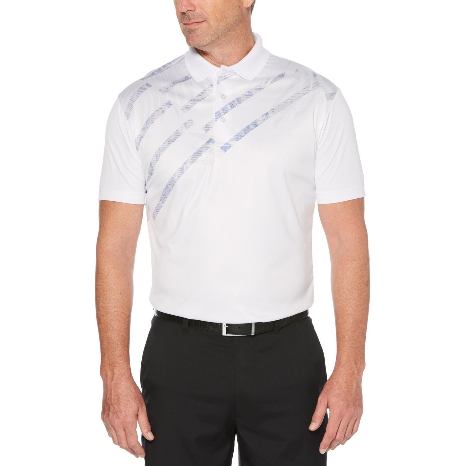 Polo de golf imprimé asymétrique à manches courtes Performance pour hommes