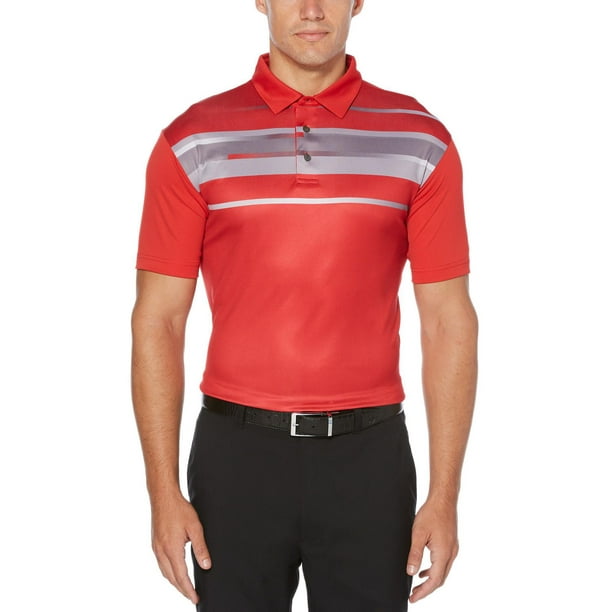 Men's Performance Short Sleeve Gradient Chest Printed Golf Polo Shirt ...