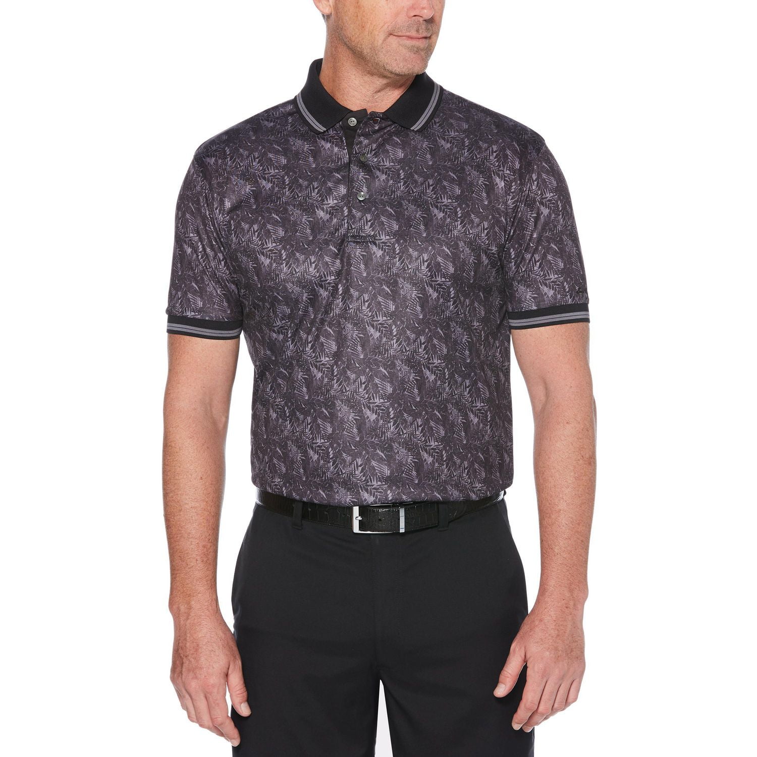 Men's Performance Short Sleeve Tropical Printed Golf Polo Shirt