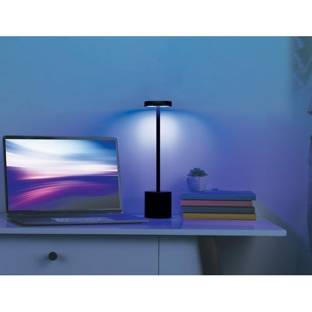 Merkury Innovations Lampe tactile à DEL multicolore en métal de 10,5 po  Noir Lampe LED Tactile Métal Noir 