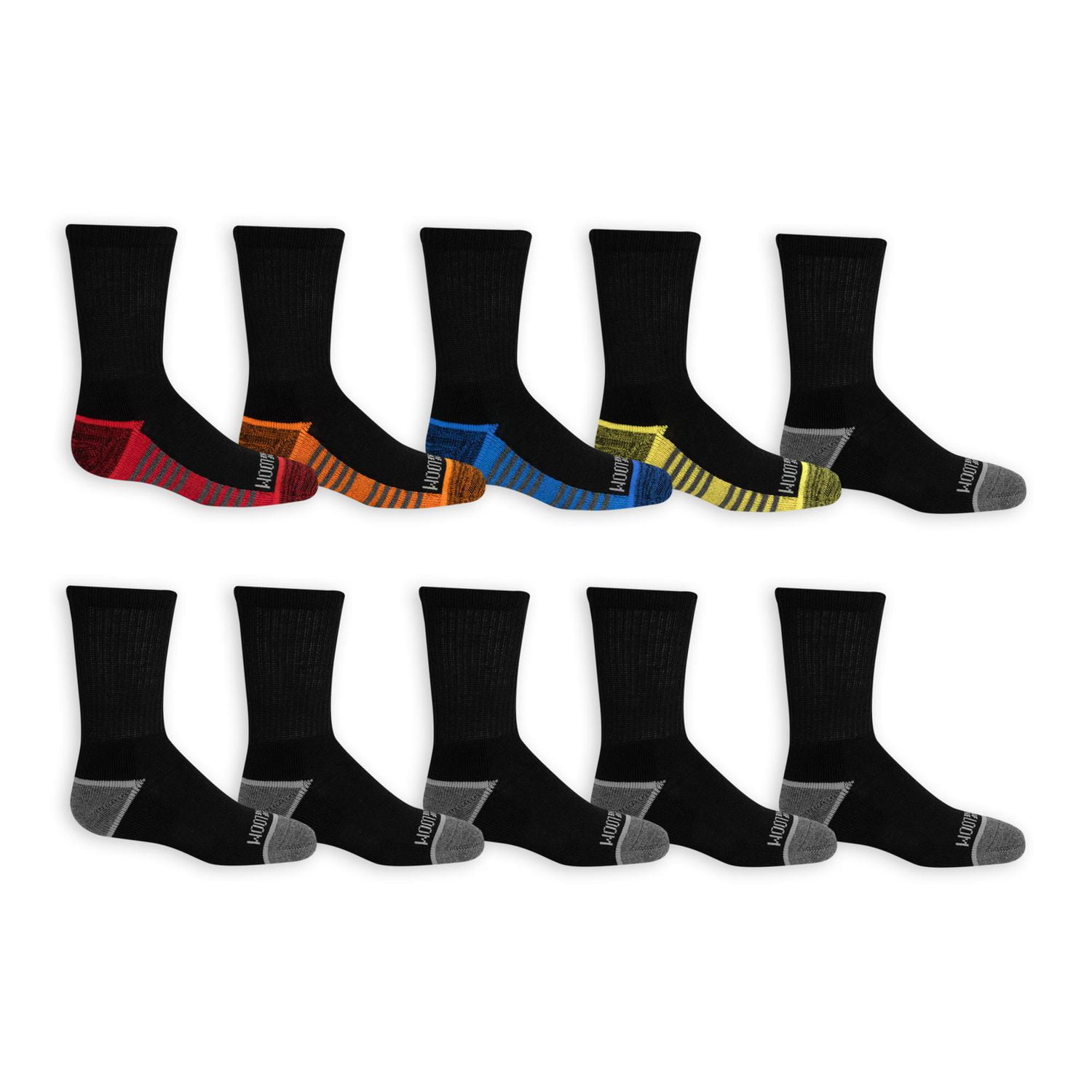 Fruit of the Loom Boys Crew Socks 10 Pack