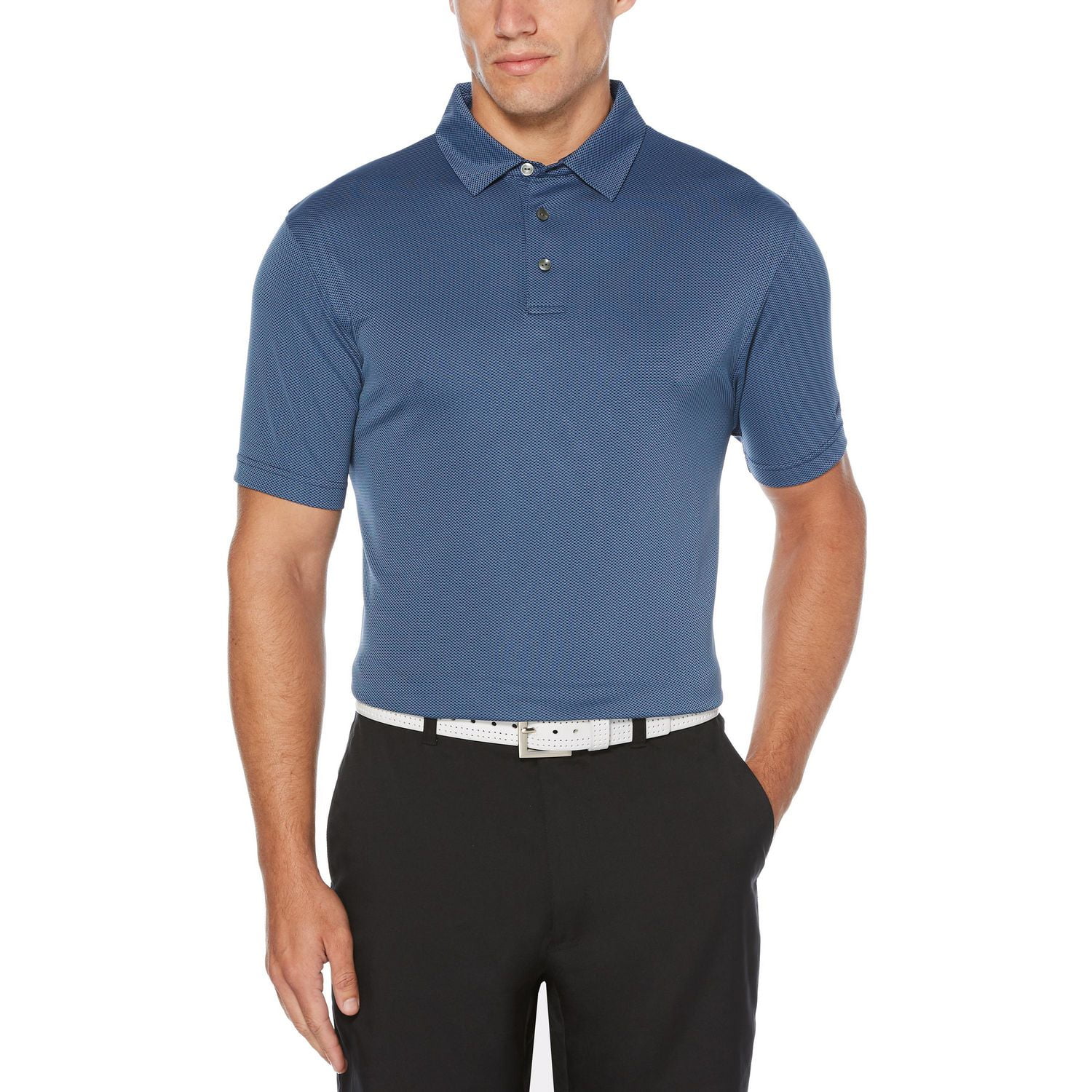 Ben Hogan Performance Men's Mini Geo Jacquard Short Sleeve Polo Shirt